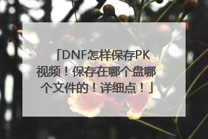 DNF怎样保存PK视频！保存在哪个盘哪个文件的！详细点！